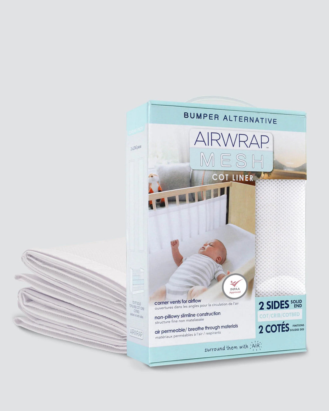 Airwrap Mesh Cot Liner 2 Sides - White
