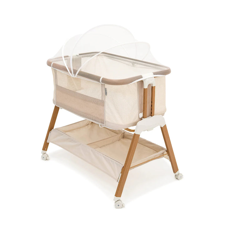 BabyRest Alfie2 Bedside Bassinet - Beige/Walnut