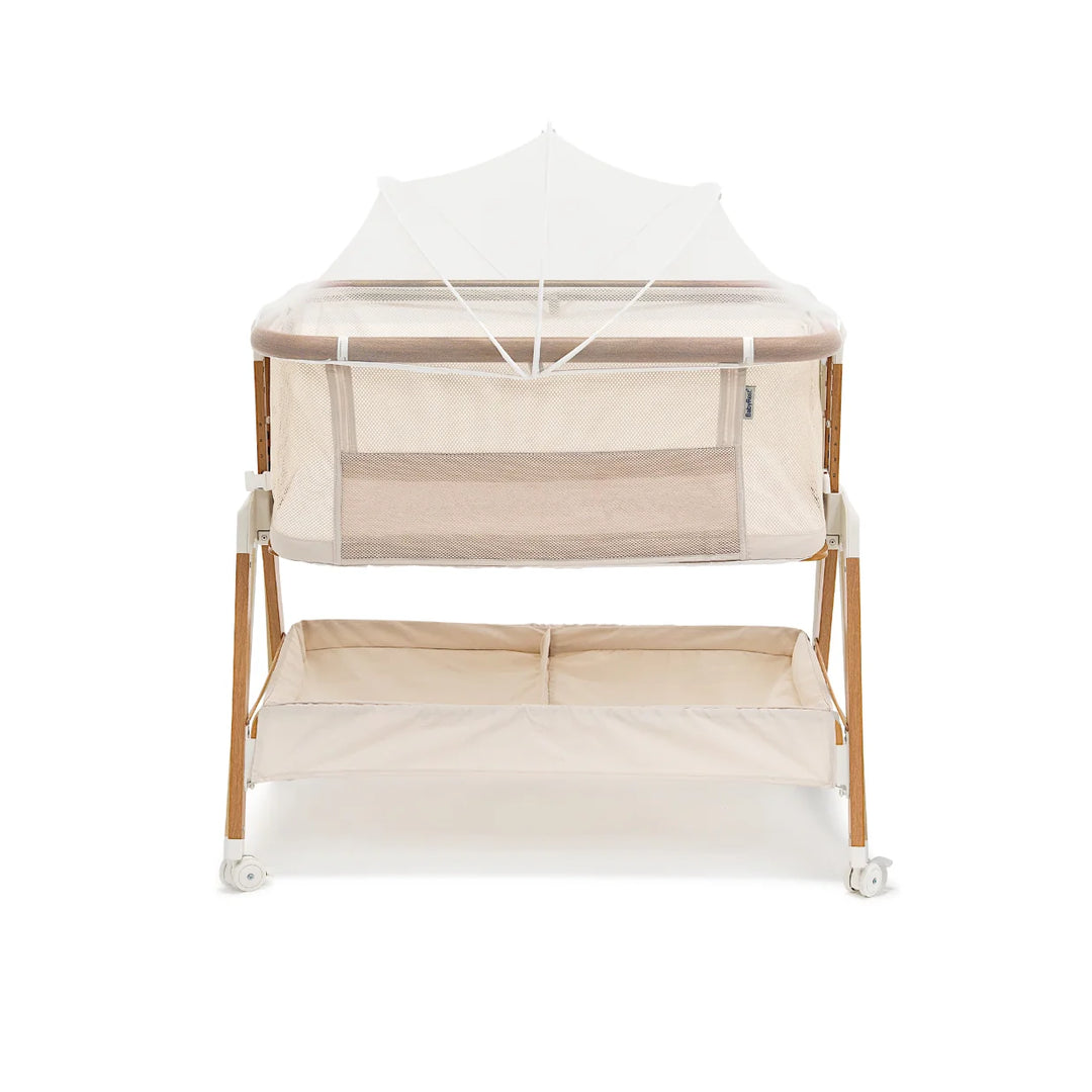 BabyRest Alfie2 Bedside Bassinet - Beige/Walnut