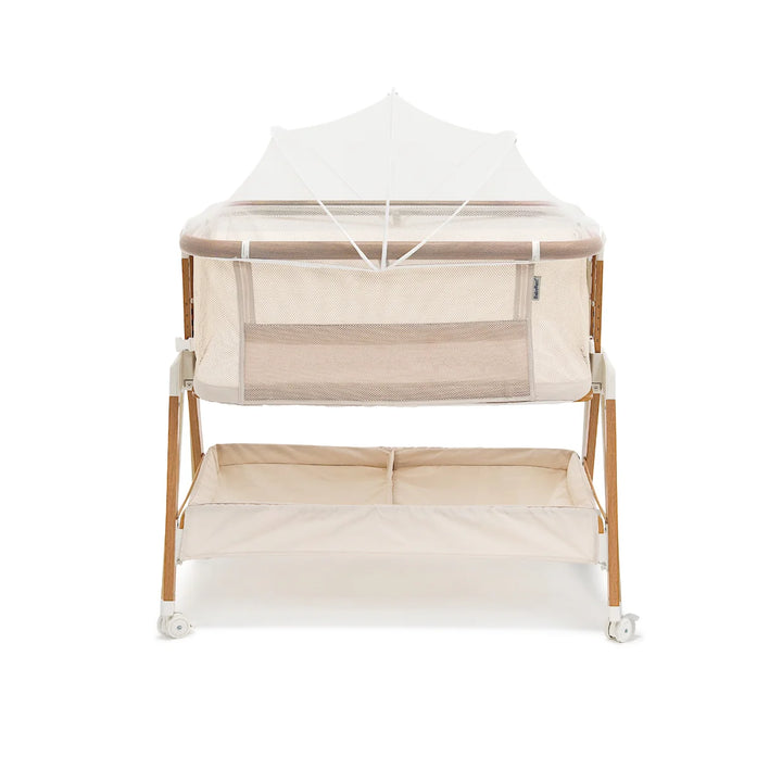 BabyRest Alfie2 Bedside Bassinet - Beige/Walnut