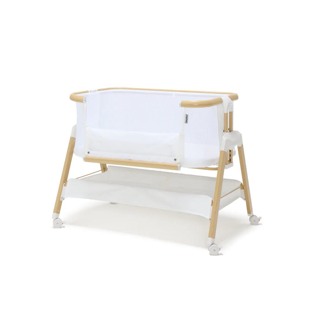 BabyRest Alfie2 Bedside Bassinet - White/Natural