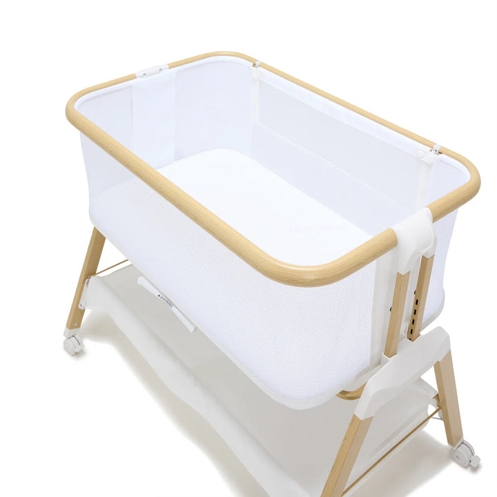 BabyRest Alfie2 Bedside Bassinet - White/Natural