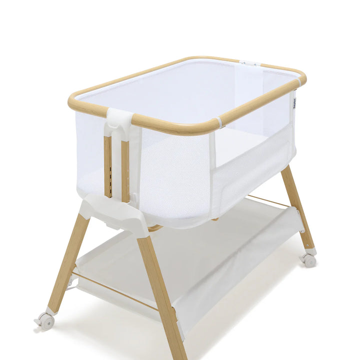 BabyRest Alfie2 Bedside Bassinet - White/Natural