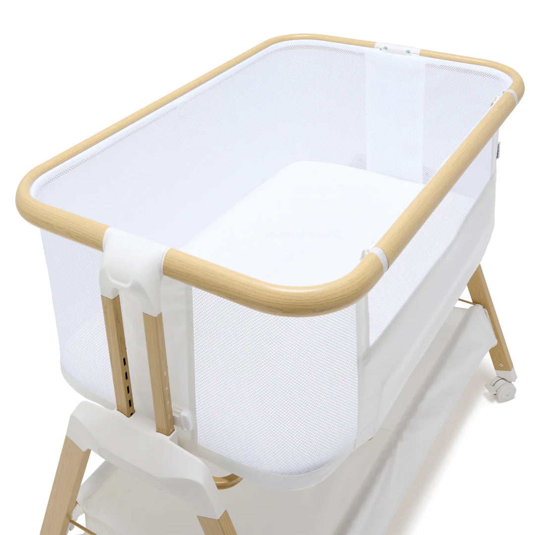 BabyRest Alfie2 Bedside Bassinet - White/Natural