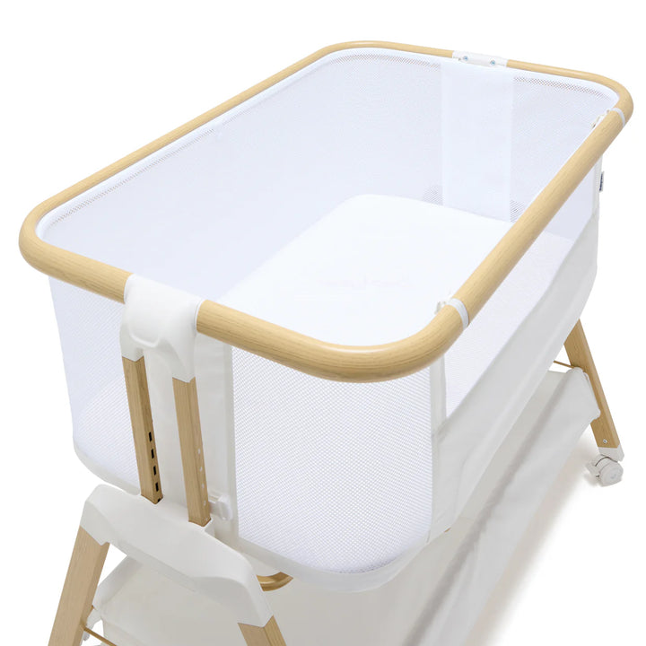 BabyRest Alfie2 Bedside Bassinet - White/Natural