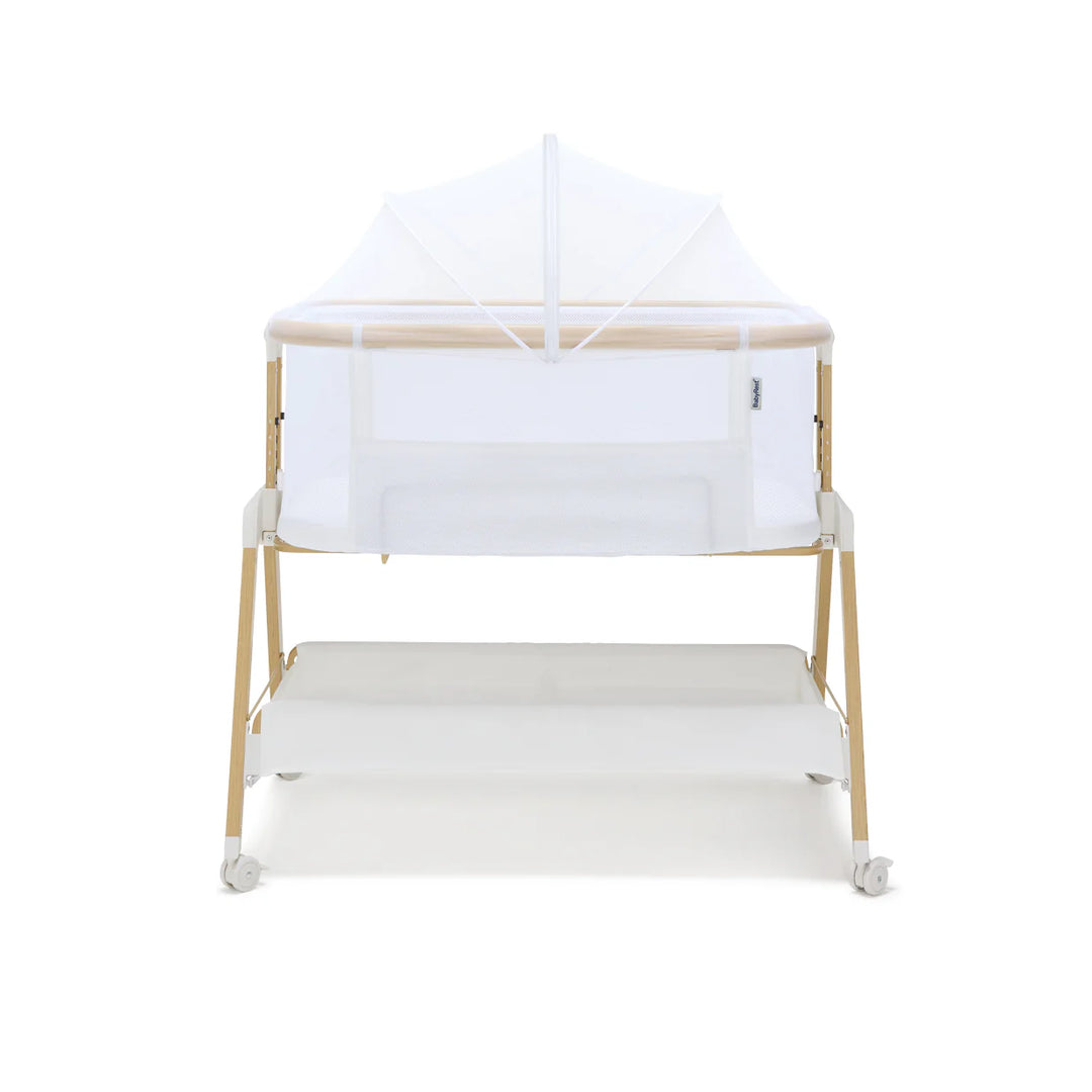 BabyRest Alfie2 Bedside Bassinet - White/Natural