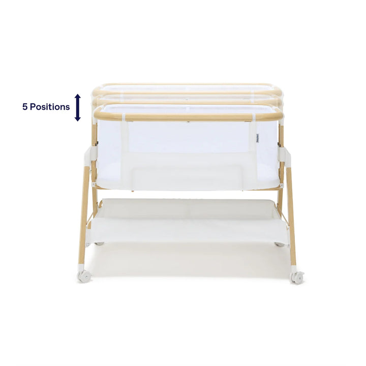 BabyRest Alfie2 Bedside Bassinet - White/Natural