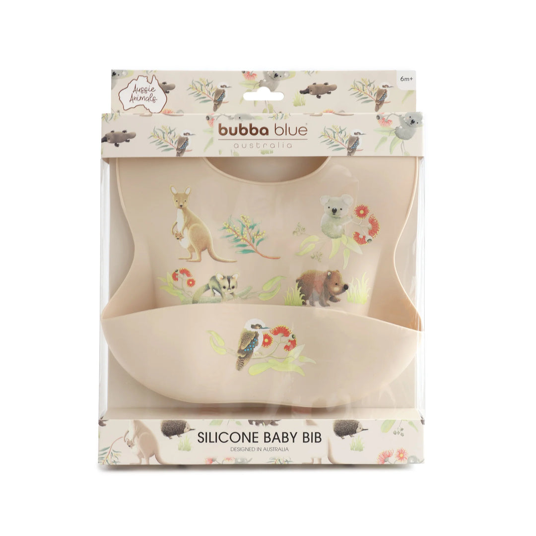 Bubba Blue Aussie Animals Silicone Bib