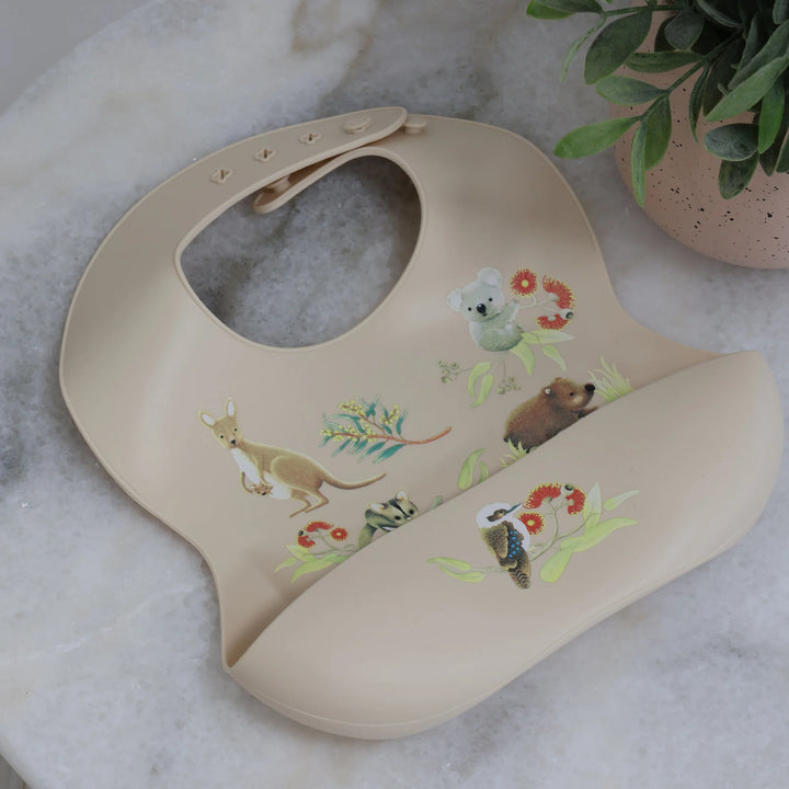 Bubba Blue Aussie Animals Silicone Bib