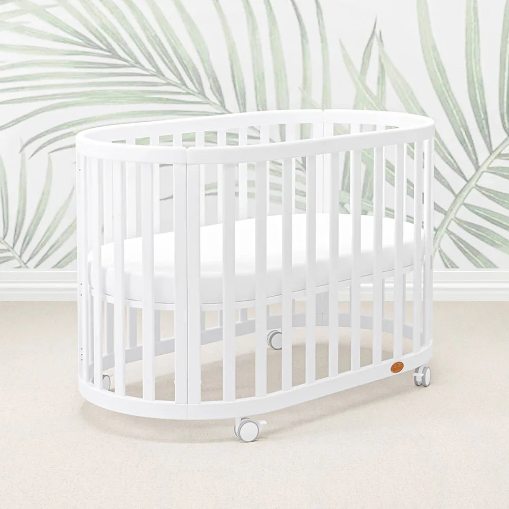 Boori Eden Oval Cot - Barley White + Boori Oval Pocket Spring Mattress