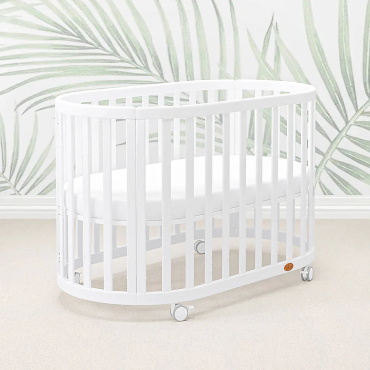 Boori Eden Oval Cot - Barley White + Boori Oval Pocket Spring Mattress