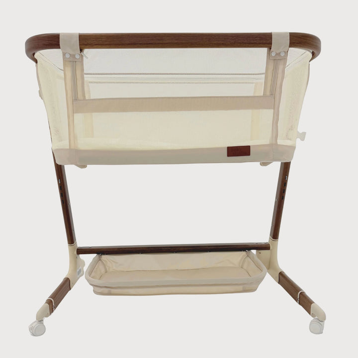 Babystudio Dream Glider Bedside Sleeper – Auto Motion Bassinet | Wood Grain