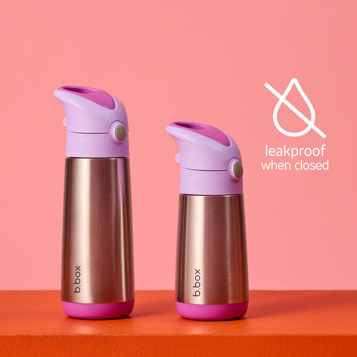 B.Box Insulated Drink Bottle 350ml - flamingo fizz