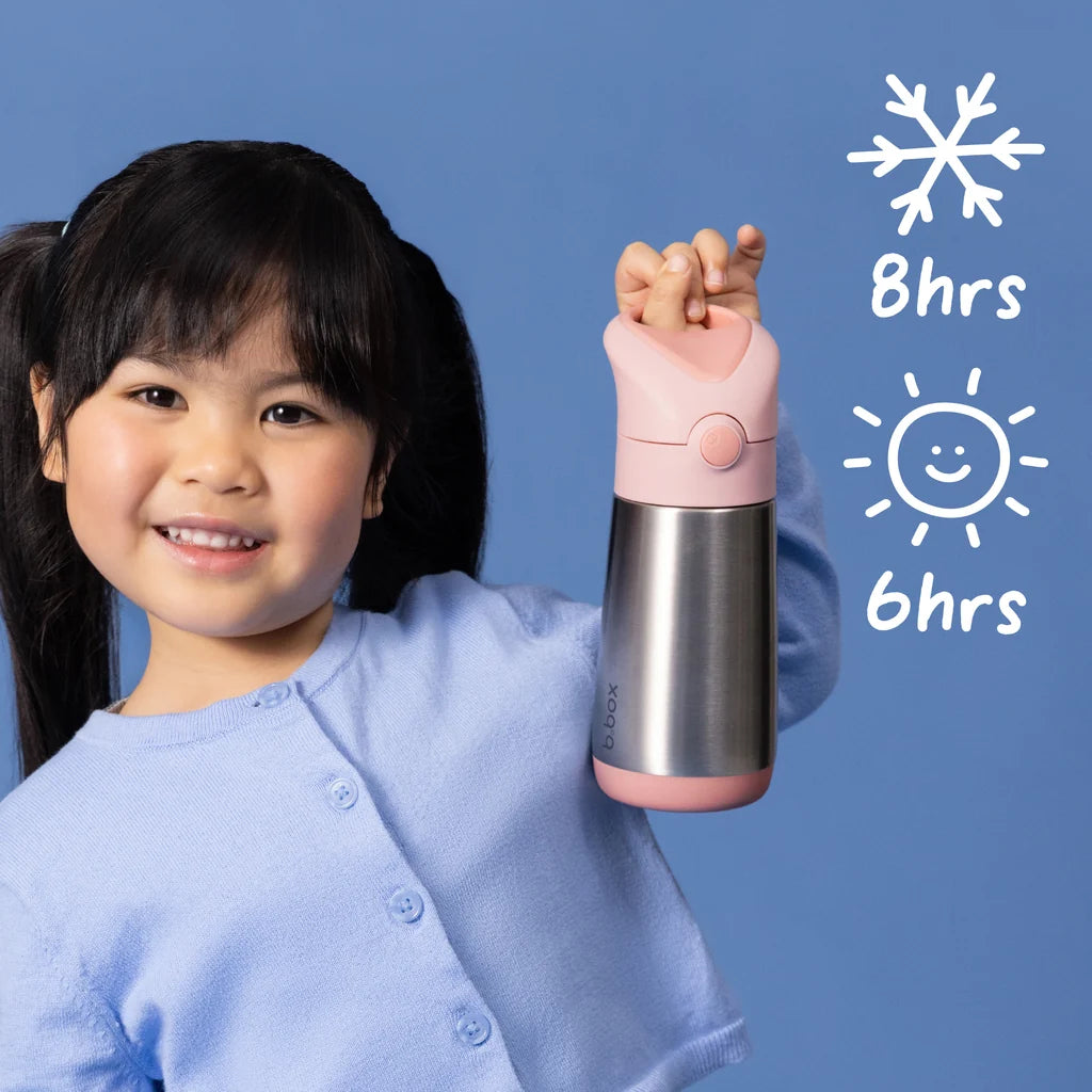 B.Box Insulated Drink Bottle 350ml - flamingo fizz