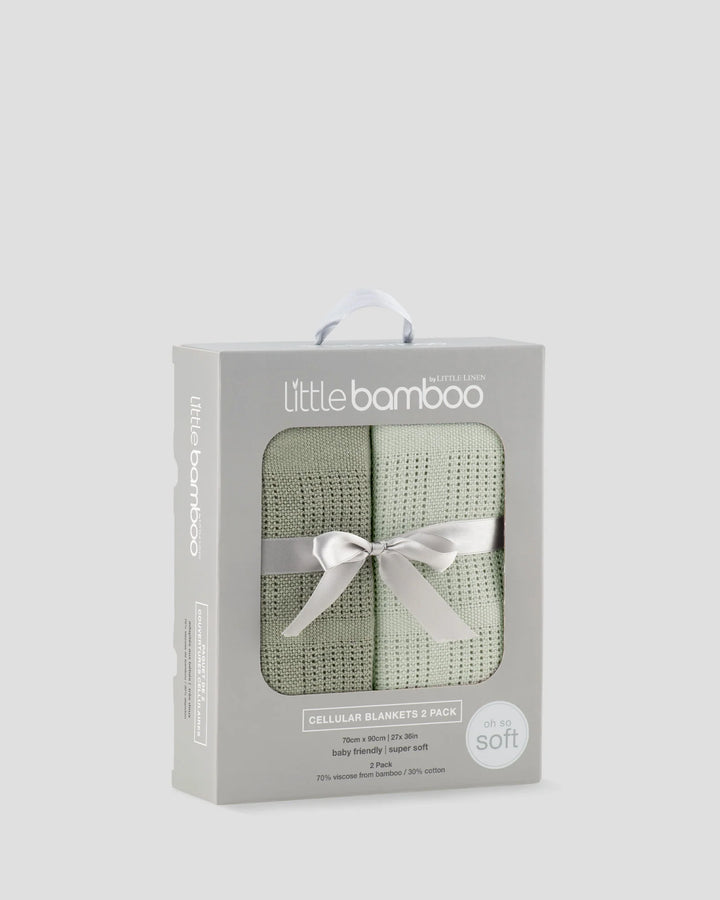 Little Bamboo Baby Cellular Blanket 2Pk - Bayleaf