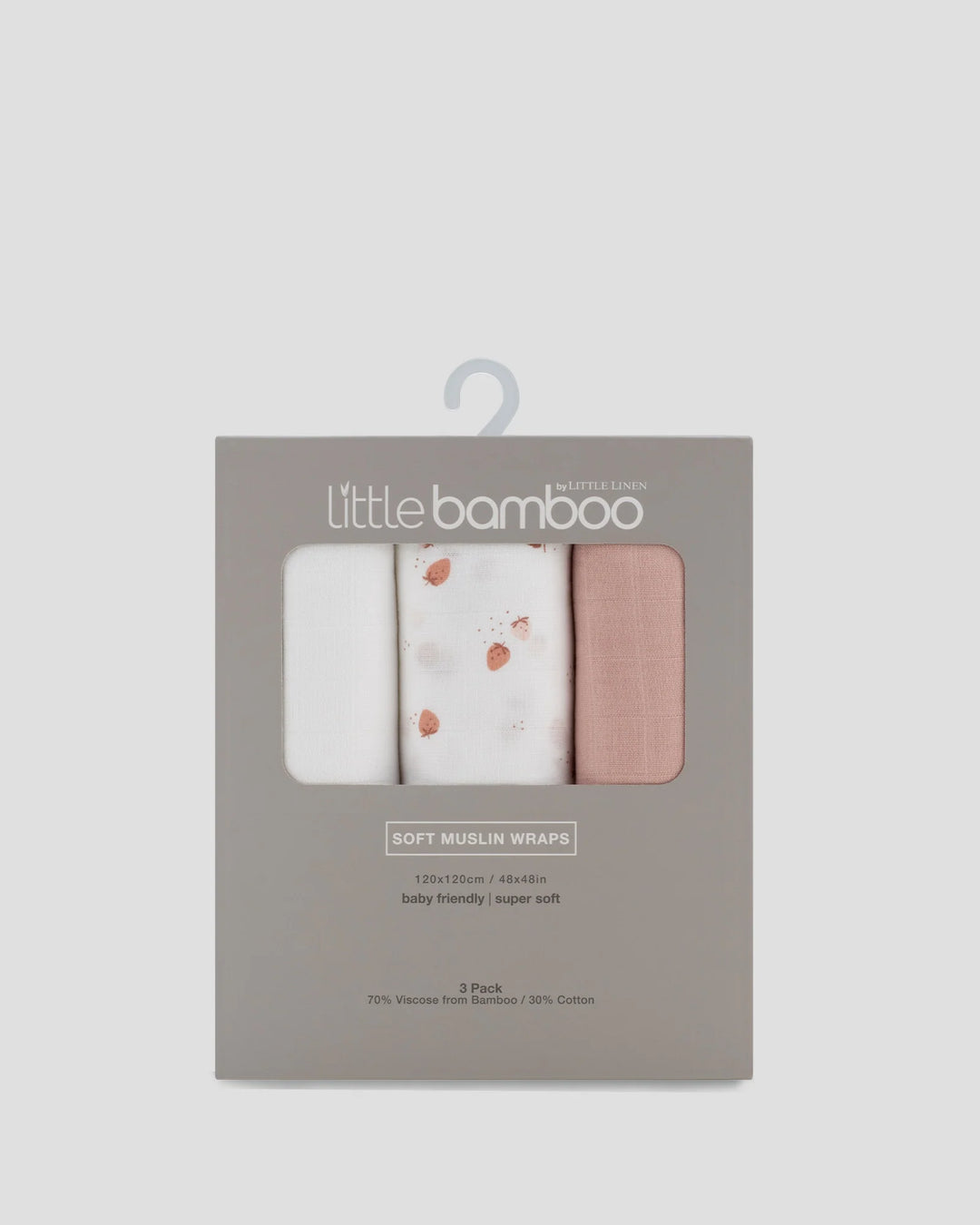 Little Bamboo Muslin Wraps 3 Pack - Dusty Rose