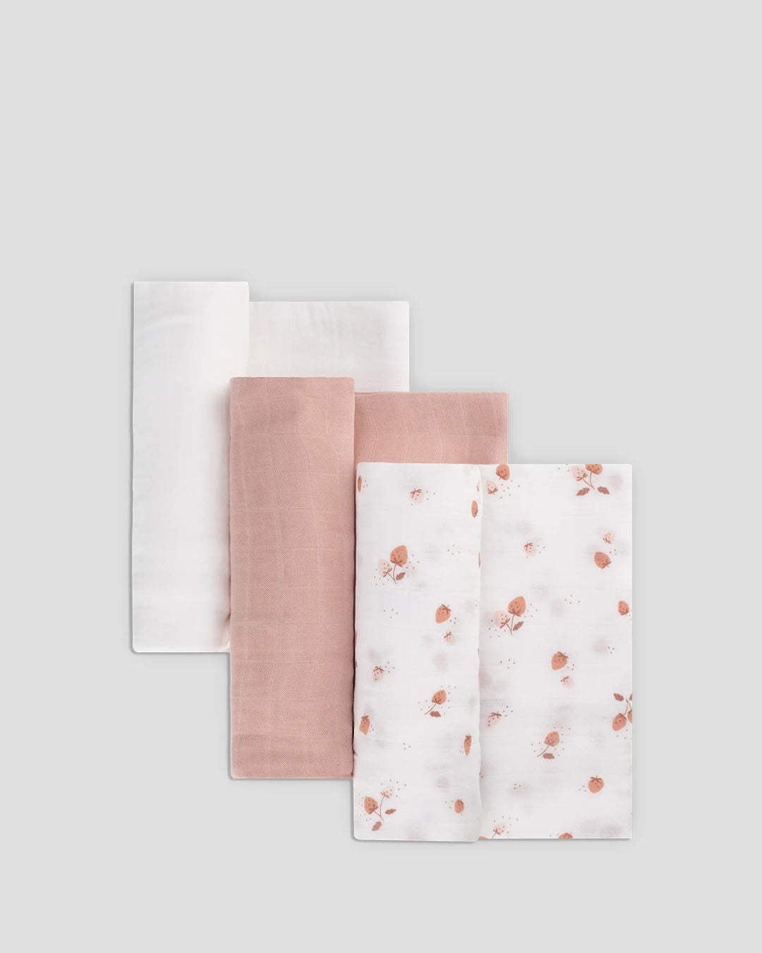 Little Bamboo Muslin Wraps 3 Pack - Dusty Rose