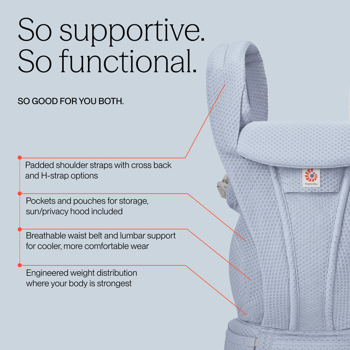 Ergobaby Omni Deluxe Mesh Baby Carrier - Serene Blue