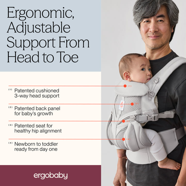 Ergobaby Omni Classic Mesh Baby Carrier - Pearl Grey