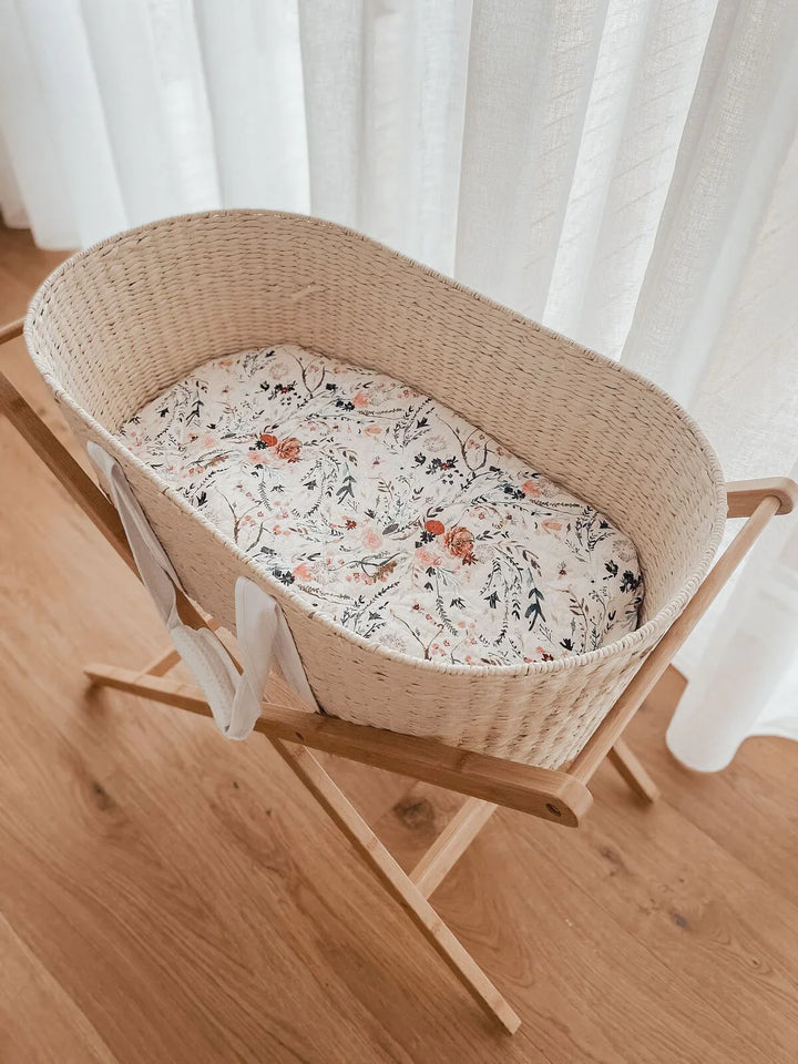 Bambella Designs Waterproof Bassinet Sheet/Change Mat Cover | Wildflowers