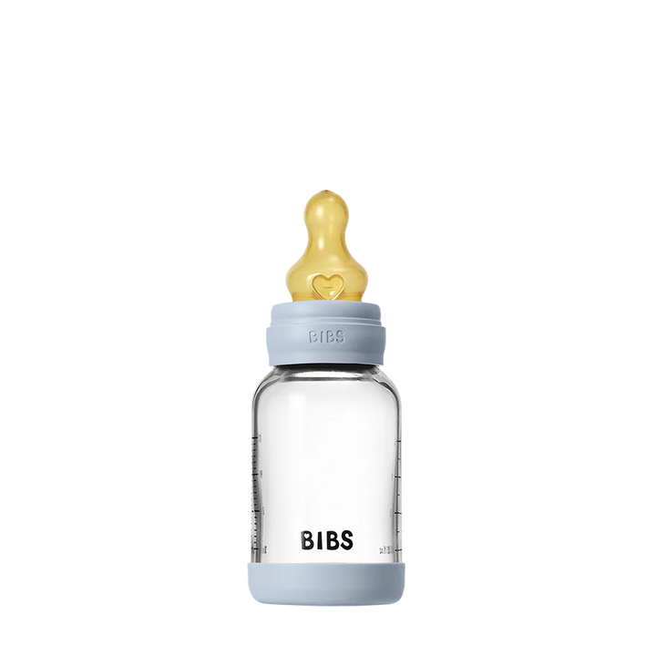 Baby Glass Bottle Set 120ml Latex - Baby Blue