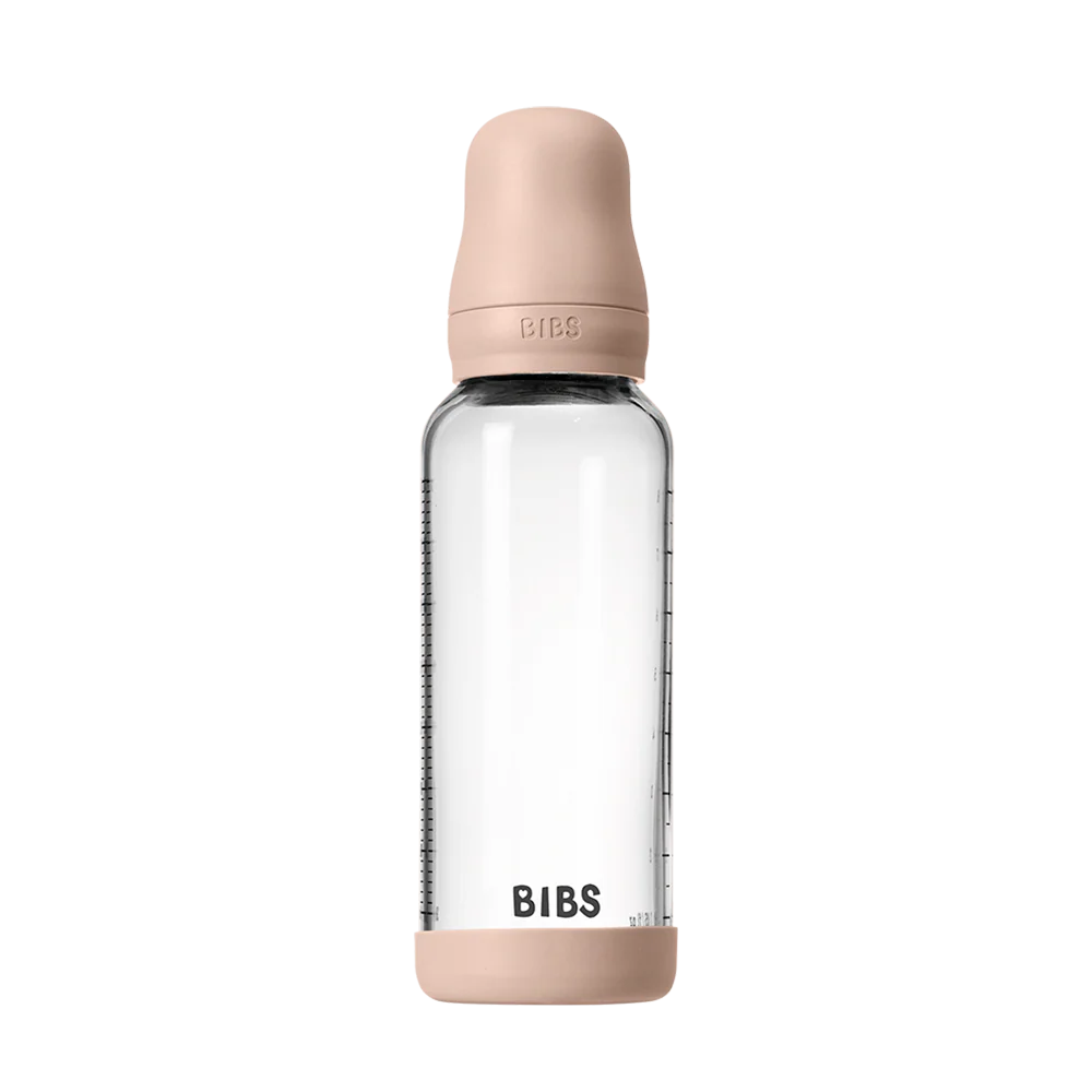 BIBS Baby Glass Bottle Set 240ml Latex - Blush