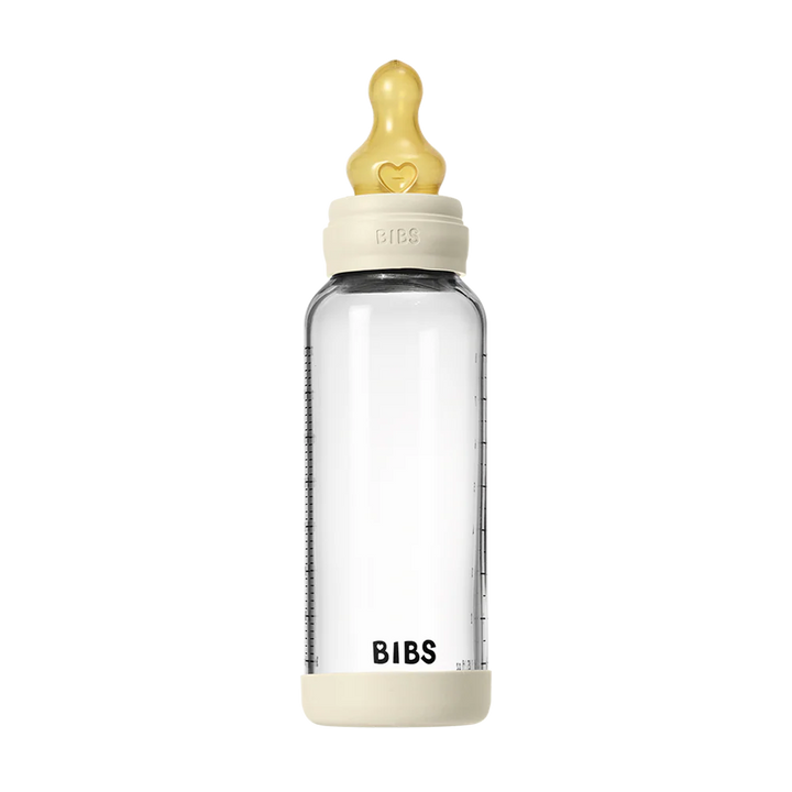 BIBS Baby Glass Bottle Set 240ml Latex - Ivory