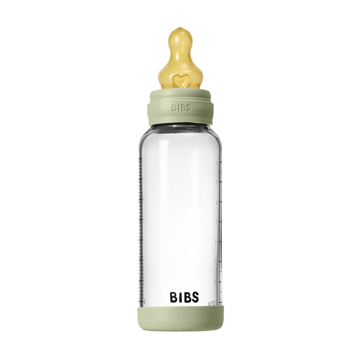 BIBS Baby Glass Bottle Set 240ml Latex - Sage