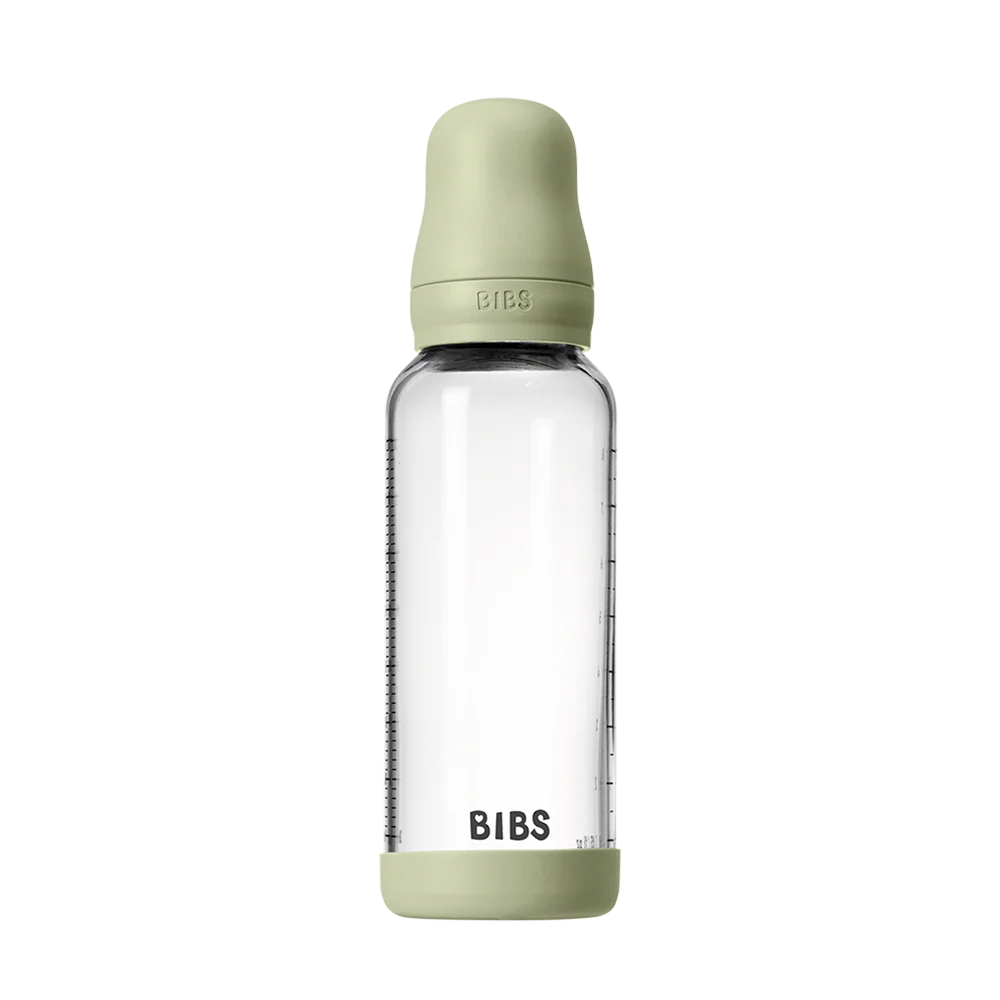 BIBS Baby Glass Bottle Set 240ml Latex - Sage