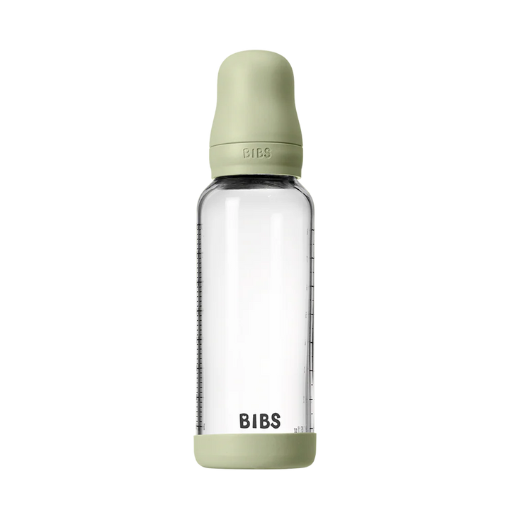 BIBS Baby Glass Bottle Set 240ml Latex - Sage