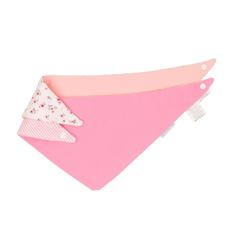 All4Ella Bandana bibs 2pk - Pink Petals