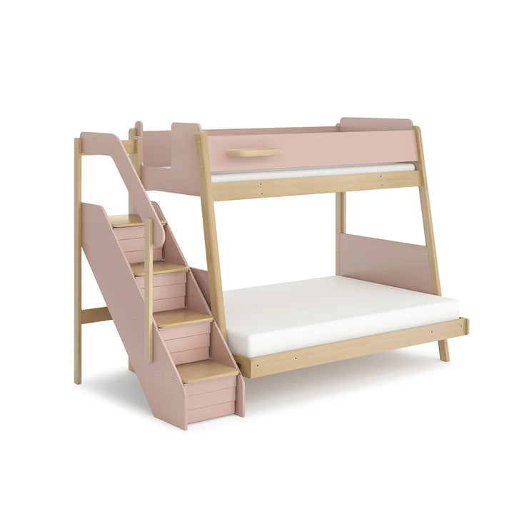 Boori Natty Maxi Bunk Bed with Staircase - Cherry and Almond (BK-NASMBBSCV24/CHAD)