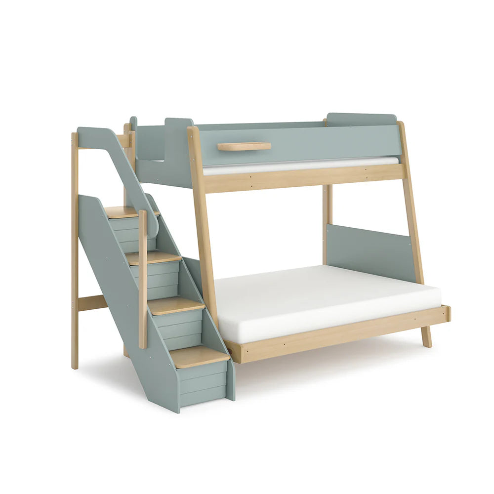 Boori Natty Maxi Bunk Bed with Staircase - Blueberry and Almond (BK-NASMBBSCV24/BBAD)