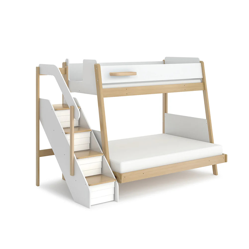Boori Natty Maxi Bunk Bed with Staircase - Barley and Almond (BK-NASMBBSCV24/BAAD)