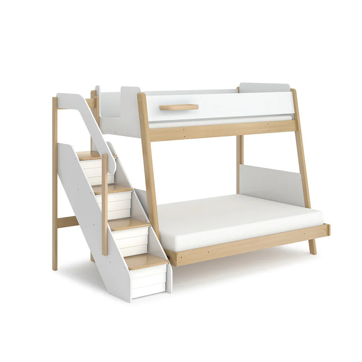 Boori Natty Maxi Bunk Bed with Staircase - Barley and Almond (BK-NASMBBSCV24/BAAD)