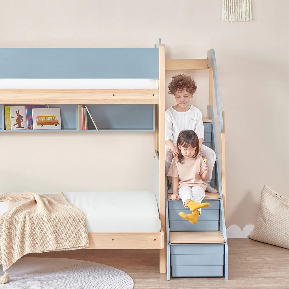 Boori Natty Maxi Bunk Bed with Staircase - Barley and Almond (BK-NASMBBSCV24/BAAD)