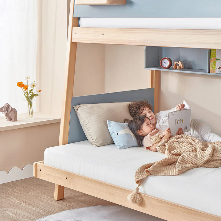 Boori Natty Maxi Bunk Bed with Staircase - Barley and Almond (BK-NASMBBSCV24/BAAD)