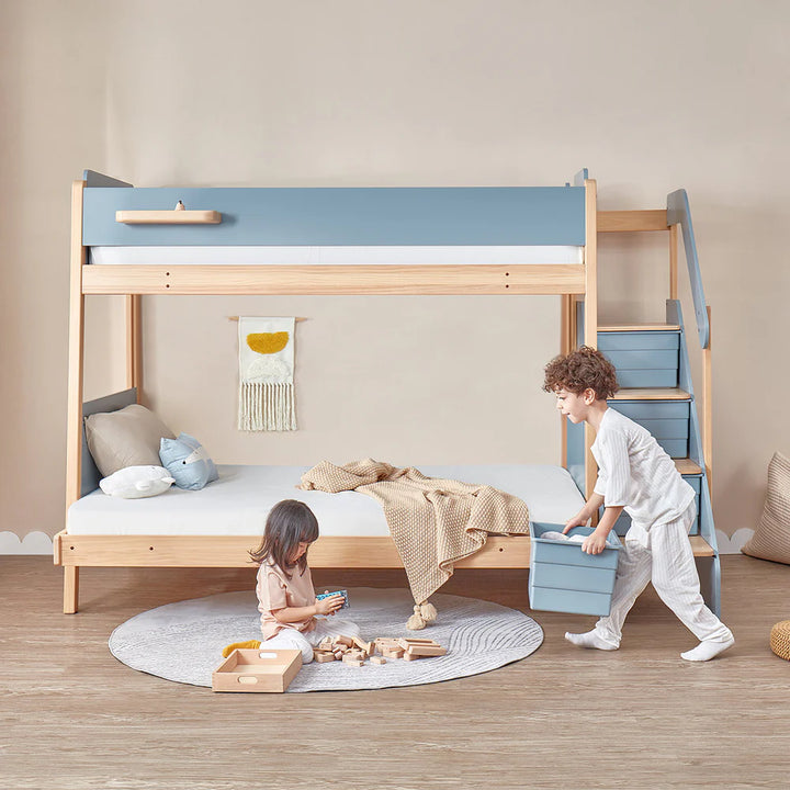 Boori Natty Maxi Bunk Bed with Staircase - Barley and Almond (BK-NASMBBSCV24/BAAD)