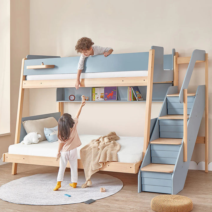 Boori Natty Maxi Bunk Bed with Staircase - Barley and Almond (BK-NASMBBSCV24/BAAD)