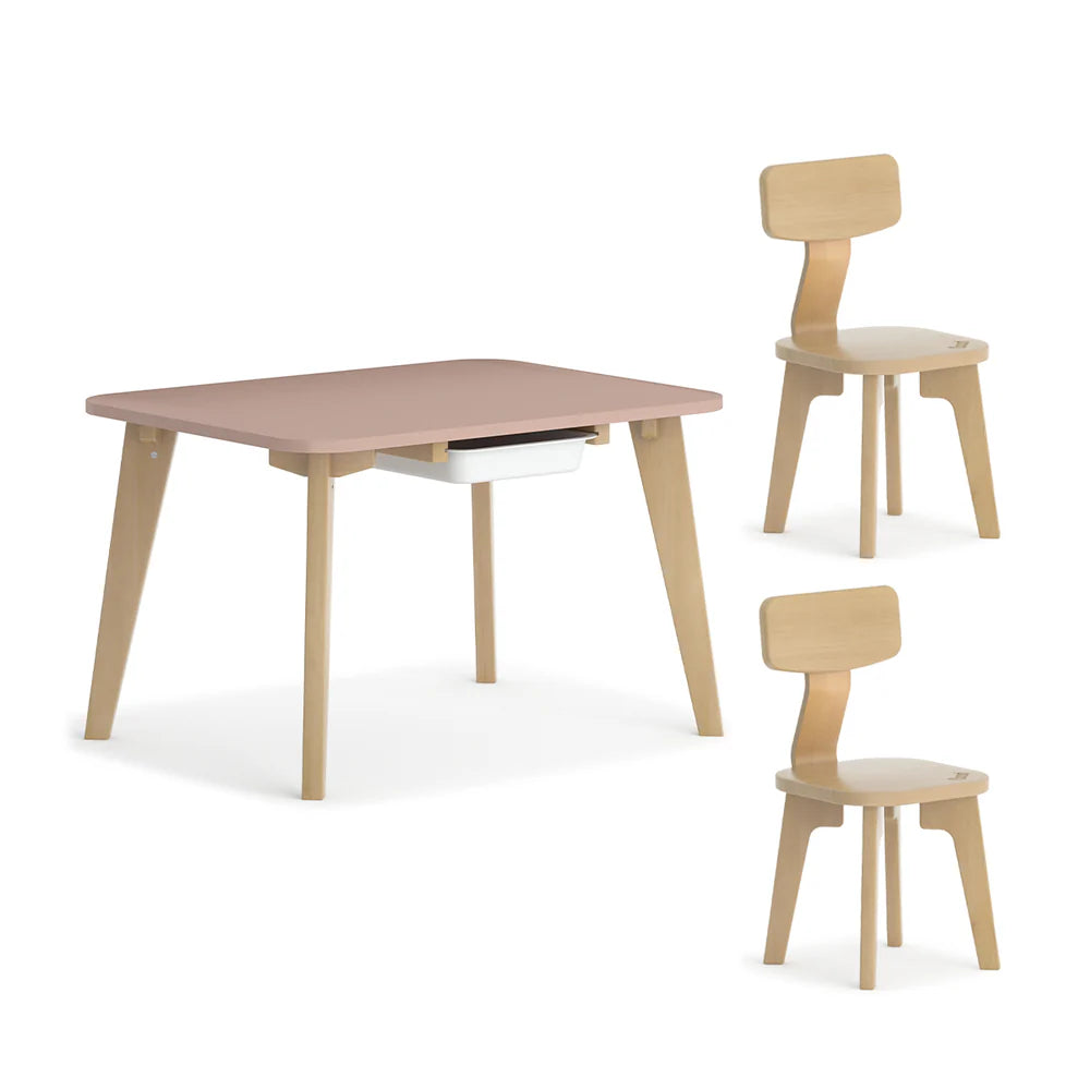 Boori Tidy Table V23 with Two Chairs - Cherry and Almond