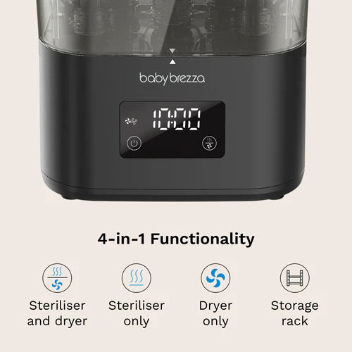 Baby Brezza SuperQuick™ Baby Bottle Steriliser and Dryer - Black