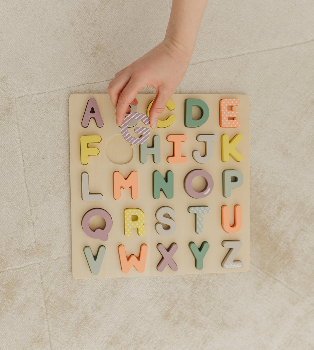 BUBBLE WOODEN ALPHABET PUZZLE