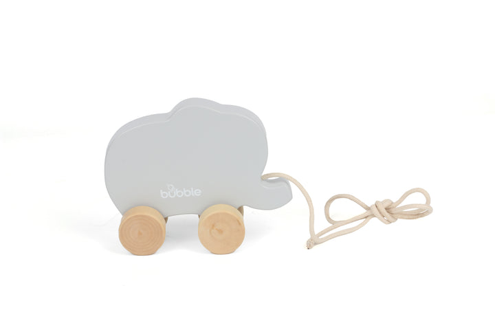 BUBBLE WOODEN ELEPHANT PULL ALONG TOY