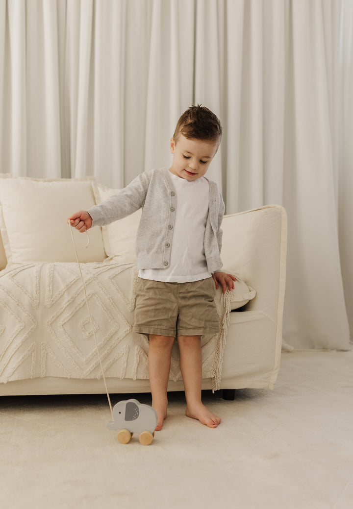 BUBBLE WOODEN ELEPHANT PULL ALONG TOY