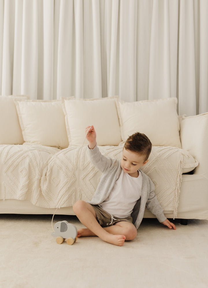 BUBBLE WOODEN ELEPHANT PULL ALONG TOY