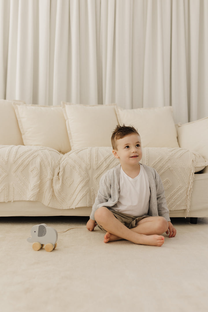 BUBBLE WOODEN ELEPHANT PULL ALONG TOY
