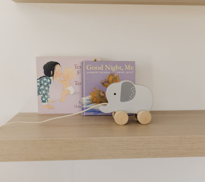 BUBBLE WOODEN ELEPHANT PULL ALONG TOY