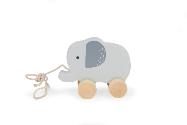 BUBBLE WOODEN ELEPHANT PULL ALONG TOY