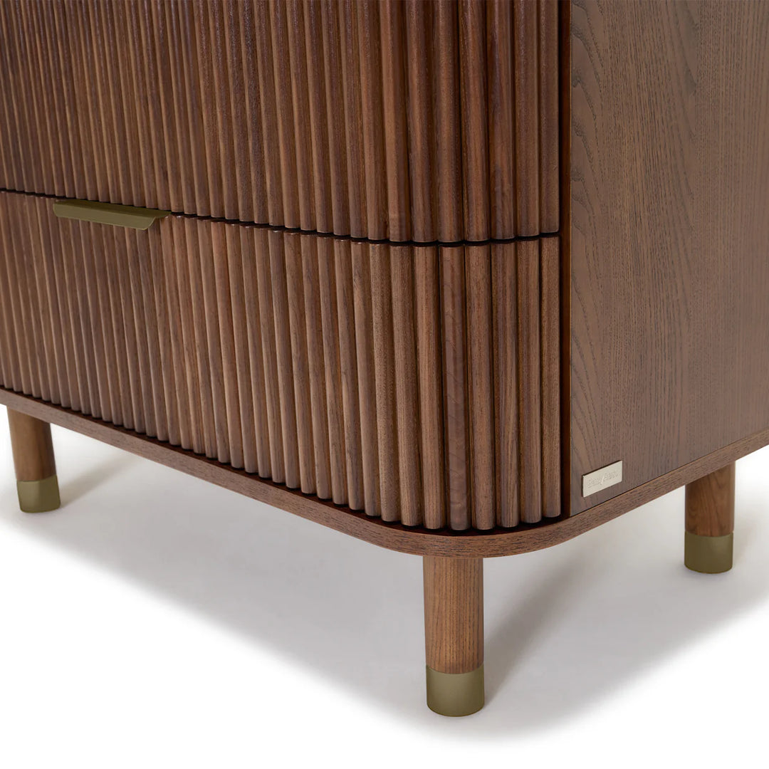 BabyRest Juno Cot + Chest + Duocore Mattress (Luxe Walnut)