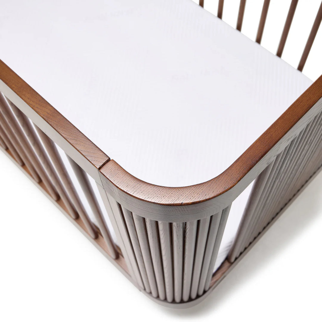 BabyRest Juno Cot + Chest + Duocore Mattress (Luxe Walnut)